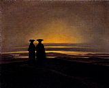 Caspar David Friedrich Sunset painting
